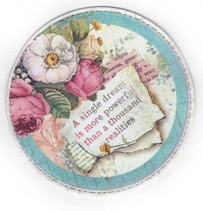 Stamperia Wonderland Element with Roses and Sentiment