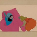 Original production cel featuring Flora and Merryweather from Sleeping Beauty