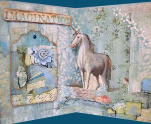Pop-up Unicorn Journal Page with Tag and Hidden Butterfly