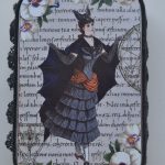 Halloween Altered Tin Bat Witch Lady