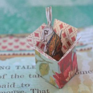 White Rabbit inside of a pop up box