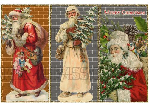 Victorian Santa Clause with Christmas Trees
